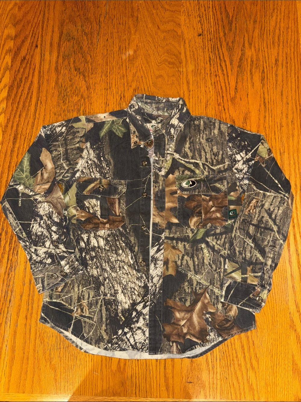 Kids' Mossy Oak Camo Button-Up - Brown/Green/Black